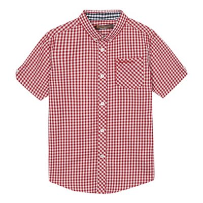 Boys' red gingham print shirt